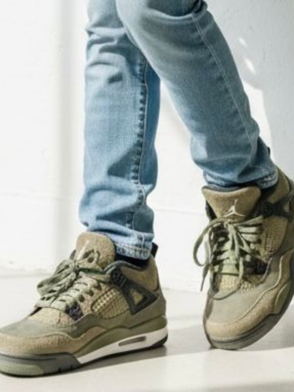 Nike Air Jordan 4 Retro SE Craft Medium Olive Suede Toddler Shoes Size 12C
